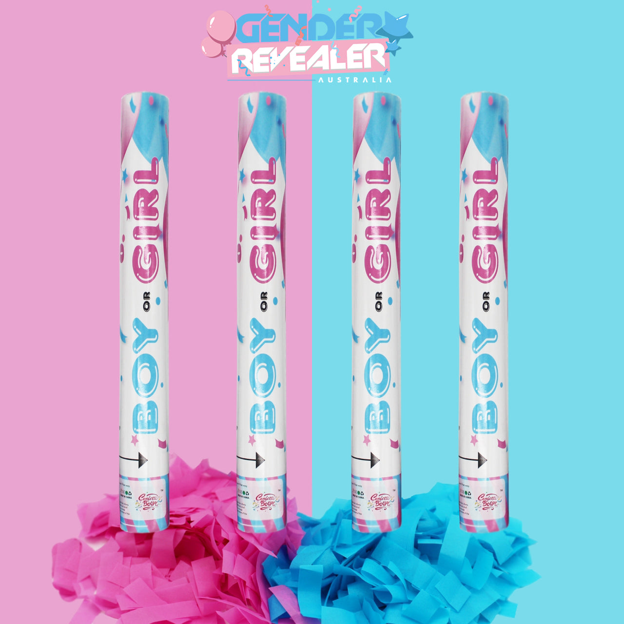  Gender Reveal Confetti Cannon It's A Girl - 6 Pack
